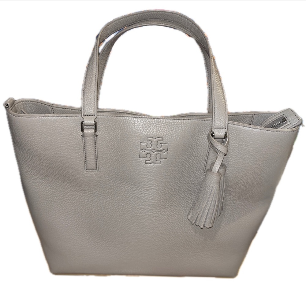 Tory Burch French Grey Thea Tote Bag - Picture 1 of 12